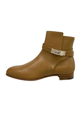 Hermes Short Boots Neo Beige Silver Leather